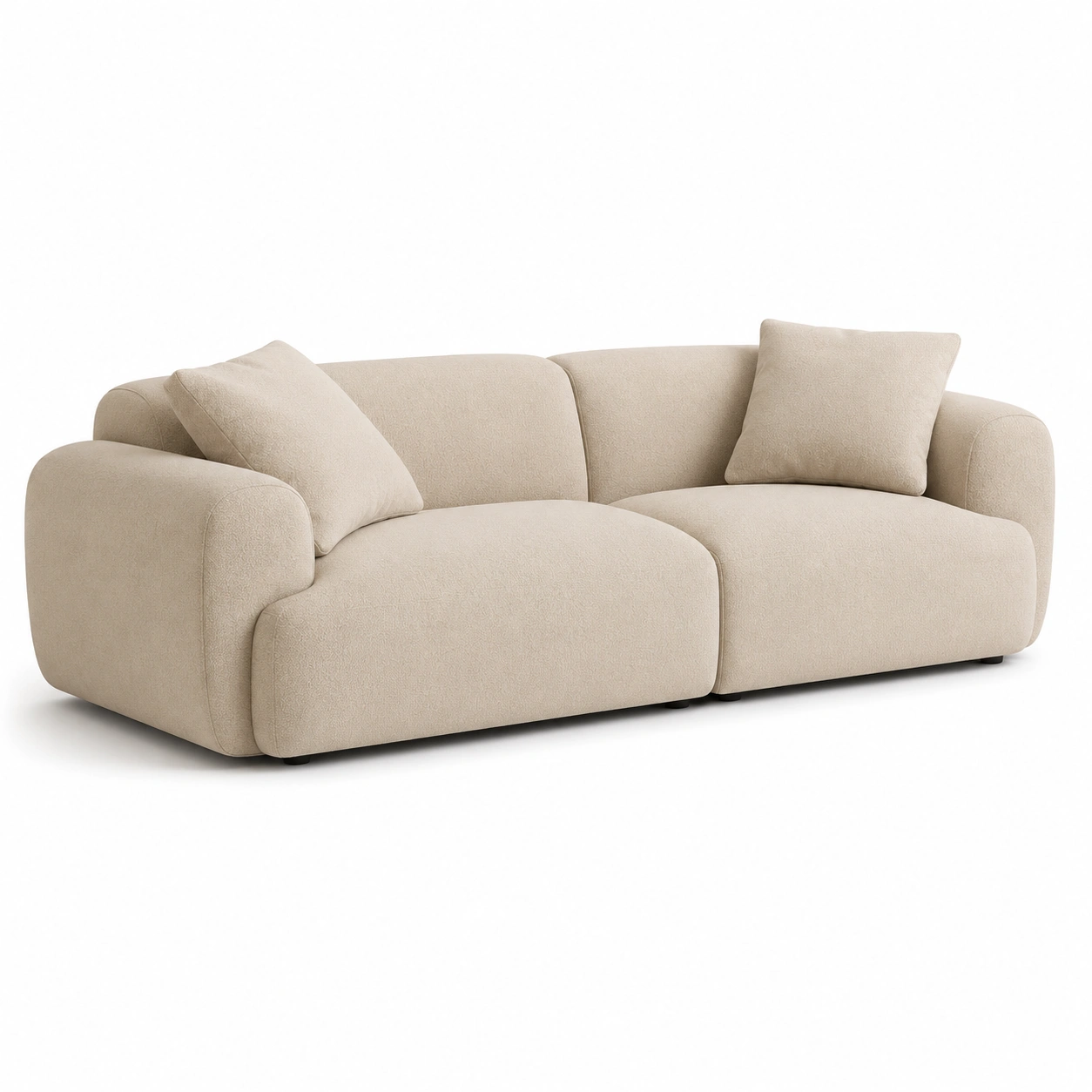 Sofa 3-osobowa kremowa nowoczesna-CorvelleHome